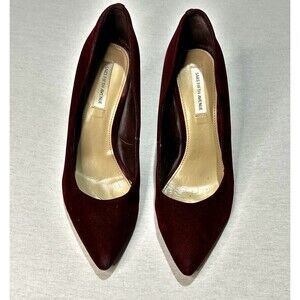 Saks Fifth Avenue Velvet Heels Size 11 in Burgundy, Classic, Holidays, Party